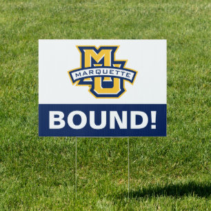 Marquette MU Logo Wordmark Graduation Sign