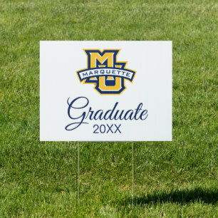 Marquette MU Logo Wordmark Graduation Sign
