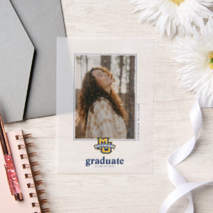 Marquette MU Logo Wordmark Graduation Vellum Invitations