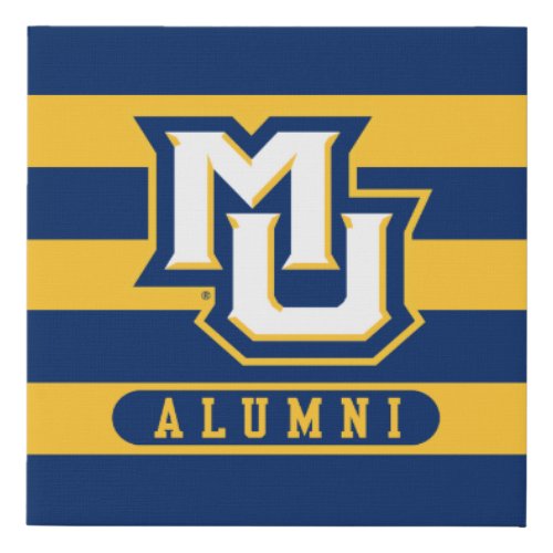 Marquette University Alumni Stripes Faux Canvas Print