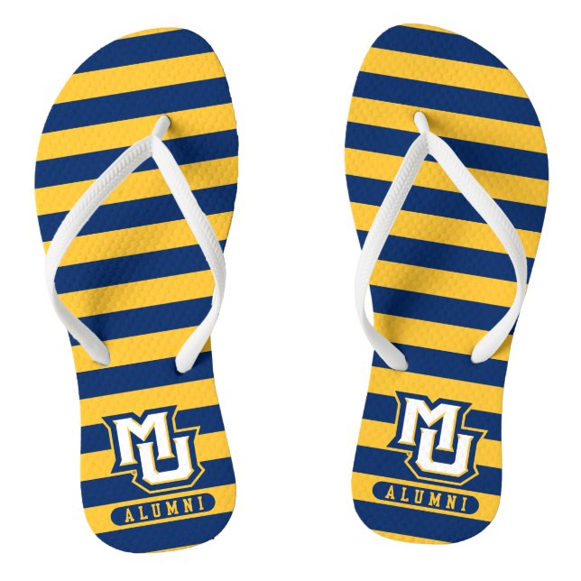 Marquette University Alumni Stripes Flip Flops (Footbed)