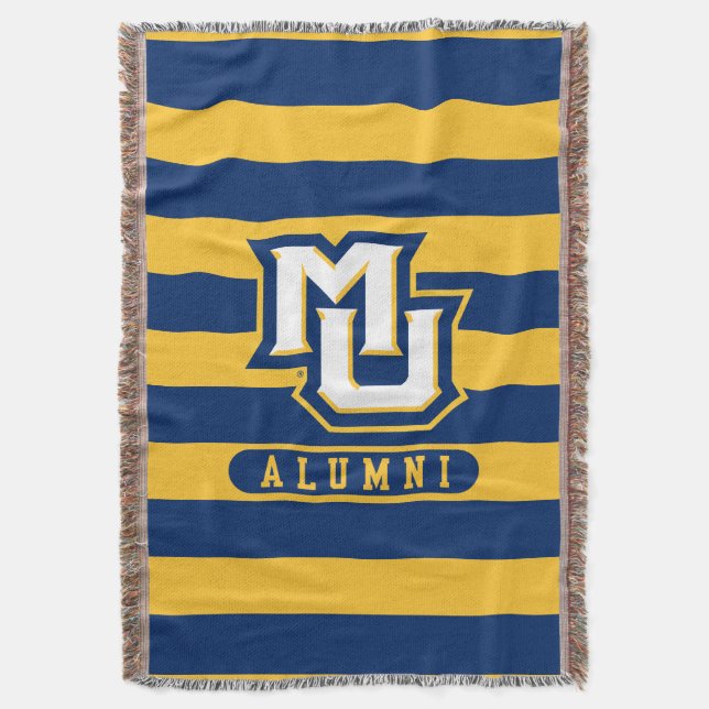Marquette University Alumni Stripes Throw Blanket (Front Vertical)