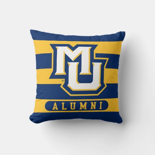 Marquette University Alumni Stripes Throw Pillow
