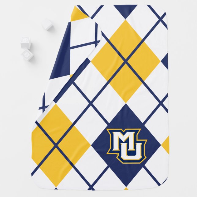 Marquette University Argyle Baby Blanket (In Situ)