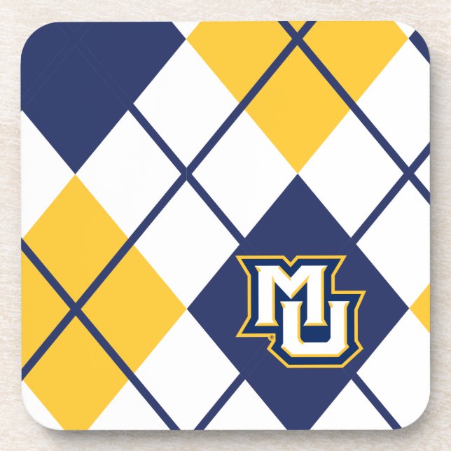 Marquette University Argyle Beverage Coaster (Front)