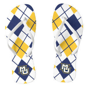 Marquette University Argyle Flip Flops