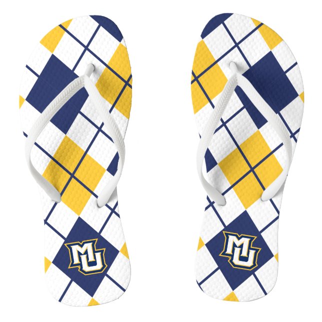 Marquette University Argyle Flip Flops (Footbed)