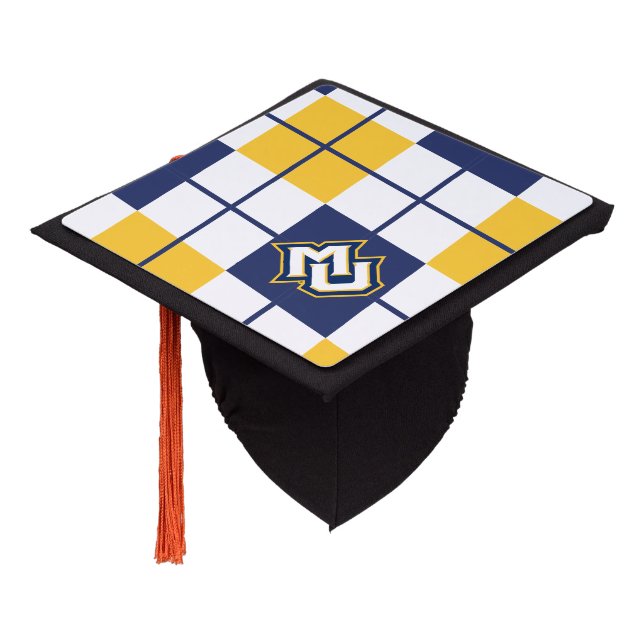 Marquette University Argyle Graduation Cap Topper (Angled)