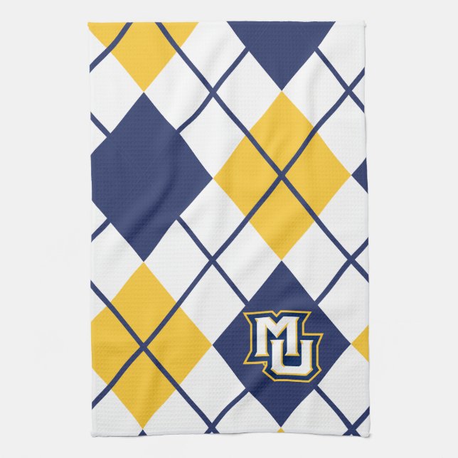 Marquette University Argyle Kitchen Towel (Vertical)