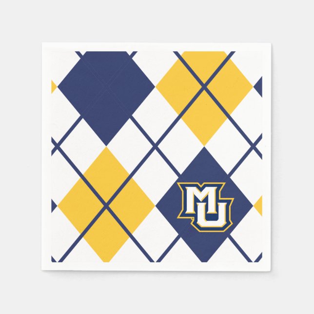 Marquette University Argyle Napkins (Front)