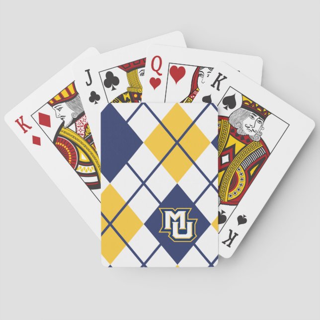 Marquette University Argyle Poker Cards (Back)