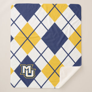 Marquette University Argyle Sherpa Blanket