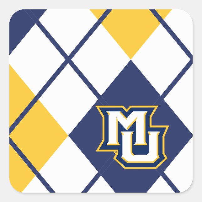 Marquette University Argyle Square Sticker (Front)