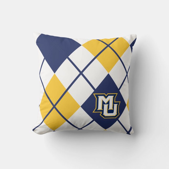 Marquette University Argyle Throw Pillow (Front)