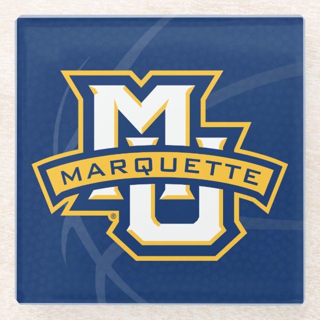 Marquette University Basketball Glass Coaster (Front)