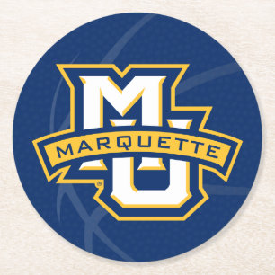 Marquette University Basketball Round Paper Coaster