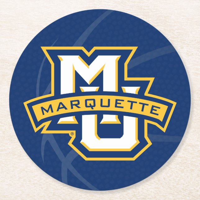 Marquette University Basketball Round Paper Coaster (Front)