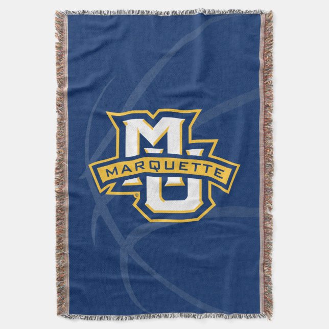Marquette University Basketball Throw Blanket (Front Vertical)