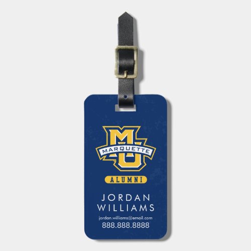 Marquette University Distressed Luggage Tag