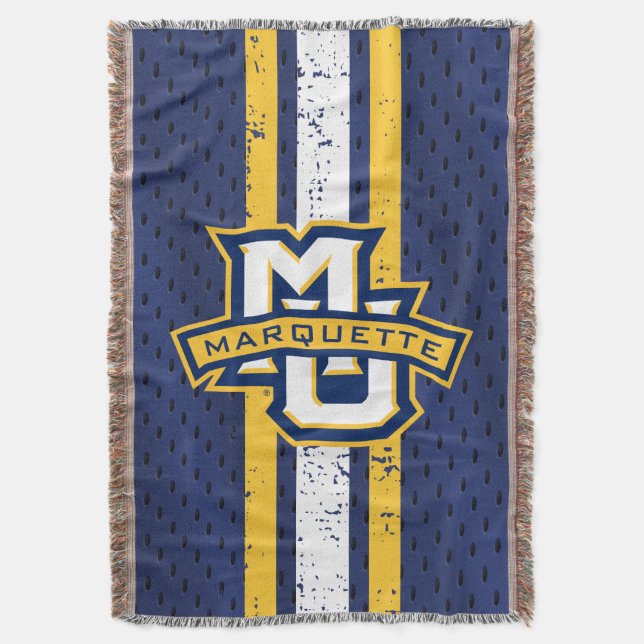 Marquette University Jersey Throw Blanket (Front Vertical)