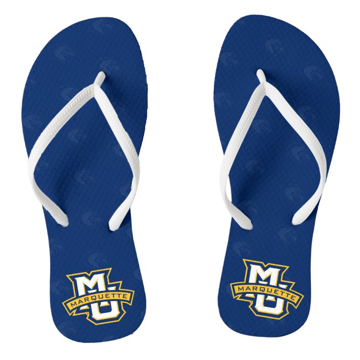 Marquette University Logo Watermark Flip Flops