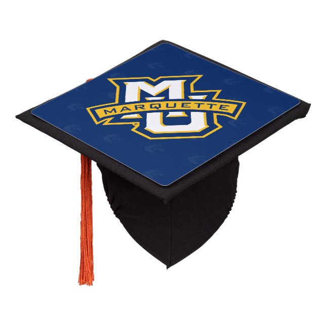 Marquette University Logo Watermark Graduation Cap Topper (Angled)