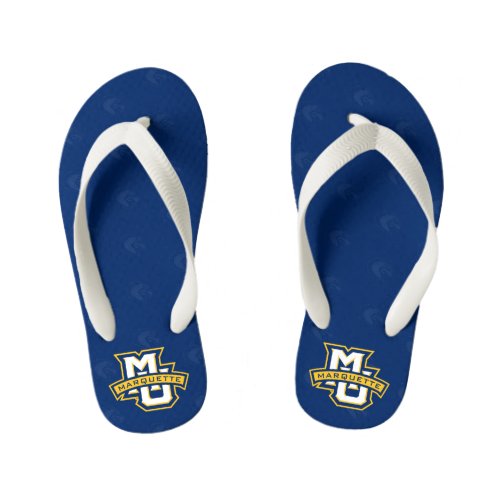 Marquette University Logo Watermark Kids Flip Flops