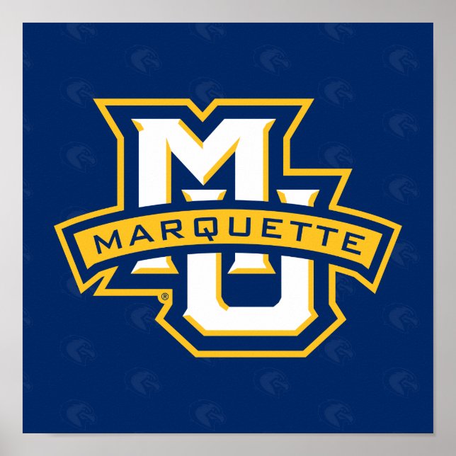 Marquette University Logo Watermark Poster (Front)