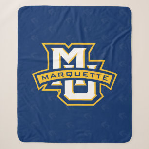 Marquette University Logo Watermark Sherpa Blanket