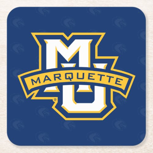 Marquette University Logo Watermark Square Paper Coaster