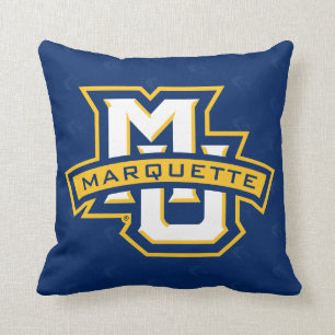 Marquette University Logo Watermark Throw Pillow