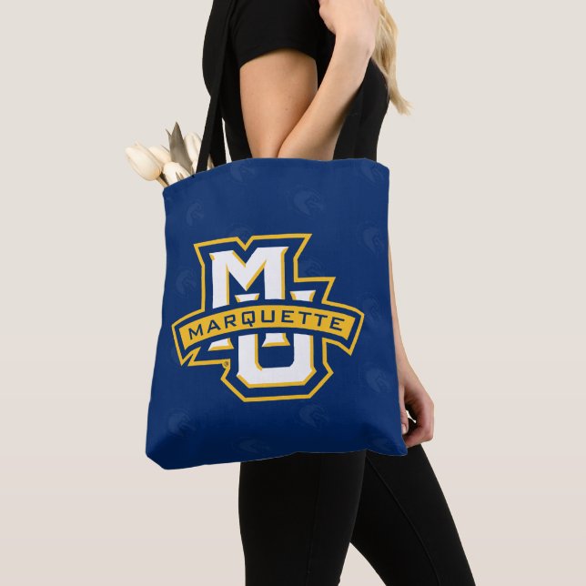 Marquette University Logo Watermark Tote Bag (Close Up)