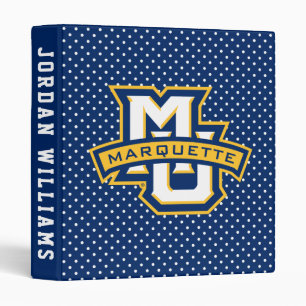 Marquette University Polka Dot Pattern 3 Ring Binder