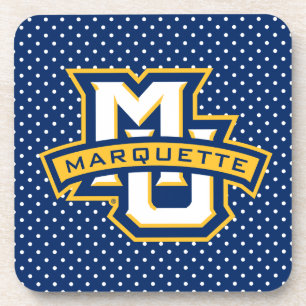 Marquette University Polka Dot Pattern Beverage Coaster