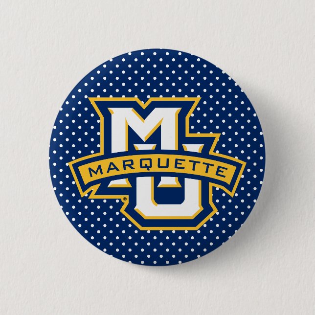 Marquette University Polka Dot Pattern Button (Front)