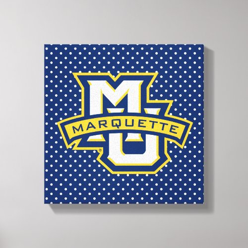 Marquette University Polka Dot Pattern Canvas Print