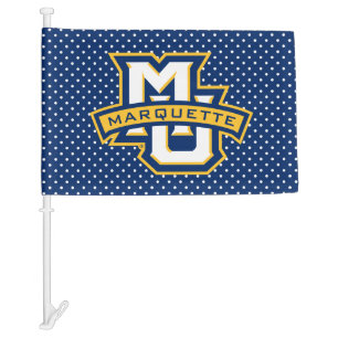 Marquette University Polka Dot Pattern Car Flag