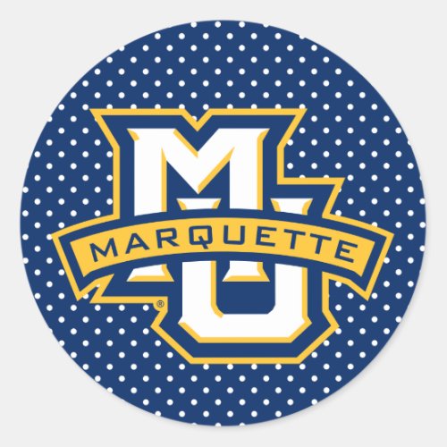 Marquette University Polka Dot Pattern Classic Round Sticker