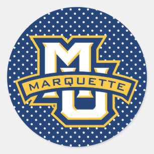 Marquette University Polka Dot Pattern Classic Round Sticker