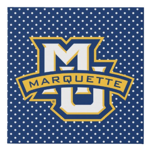 Marquette University Polka Dot Pattern Faux Canvas Print