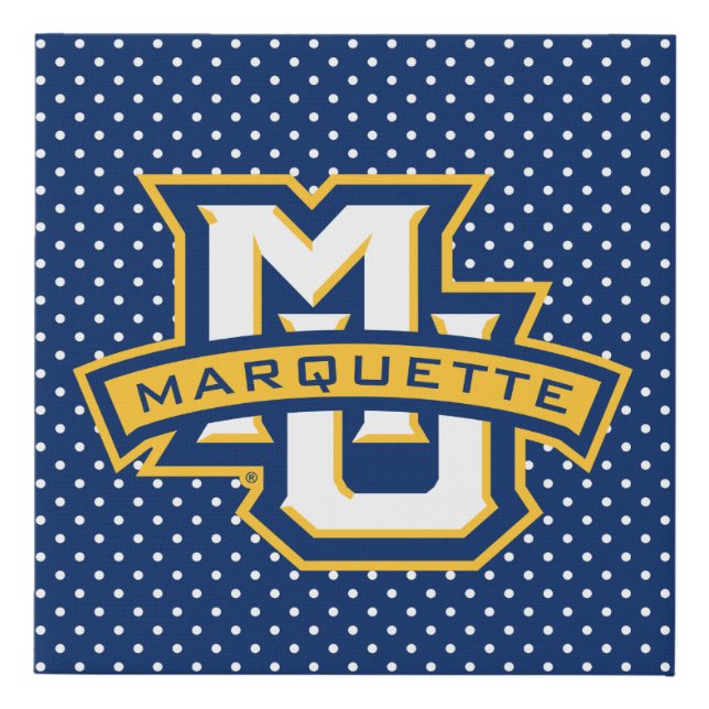 Marquette University Polka Dot Pattern Faux Canvas Print (Front)