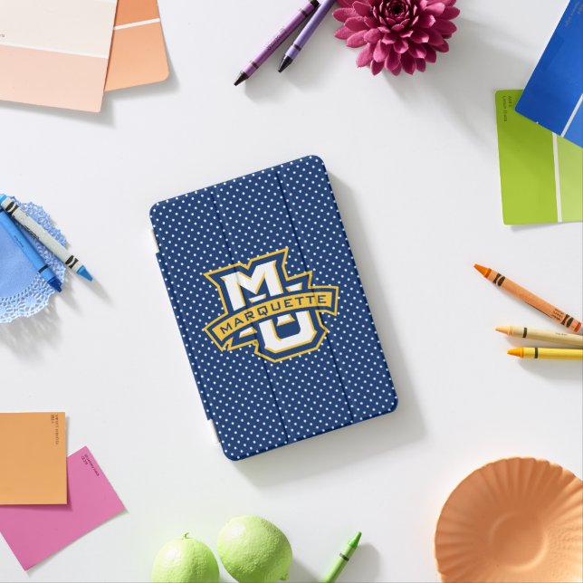 Marquette University Polka Dot Pattern iPad Mini Cover (In Situ)