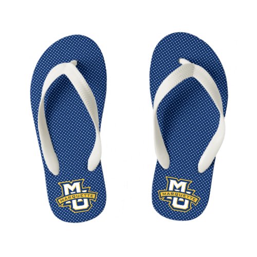 Marquette University Polka Dot Pattern Kids Flip Flops