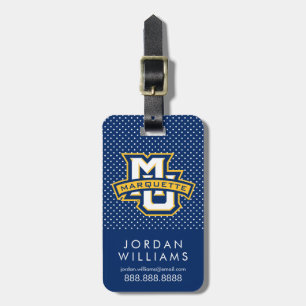 Marquette University Polka Dot Pattern Luggage Tag