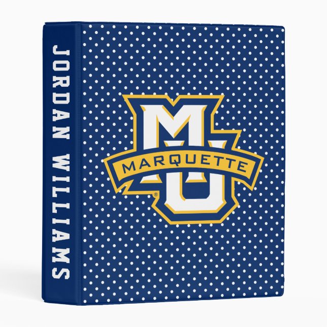 Marquette University Polka Dot Pattern Mini Binder (Front/Spine)