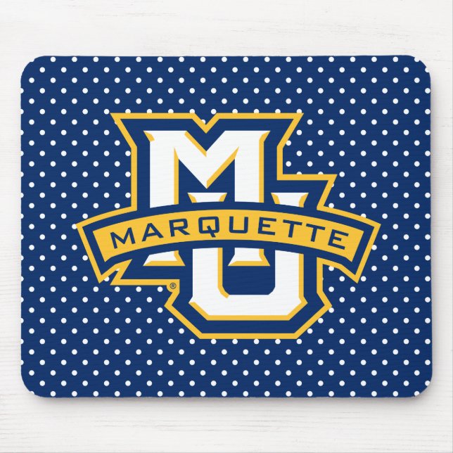 Marquette University Polka Dot Pattern Mouse Pad (Front)