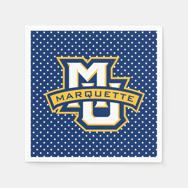 Marquette University Polka Dot Pattern Napkins (Front)