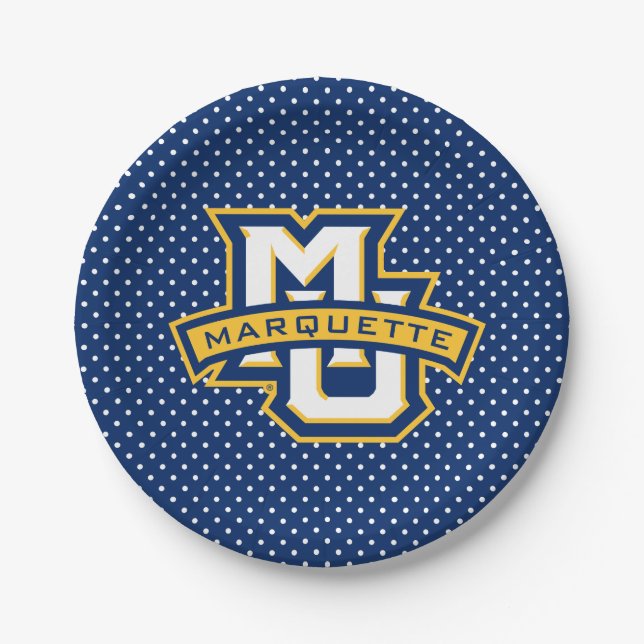 Marquette University Polka Dot Pattern Paper Plates (Front)