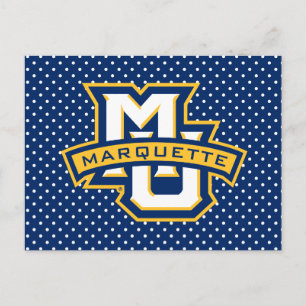 Marquette University Polka Dot Pattern Postcard