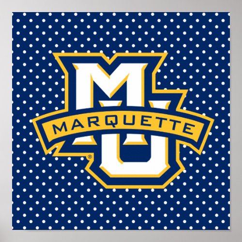 Marquette University Polka Dot Pattern Poster